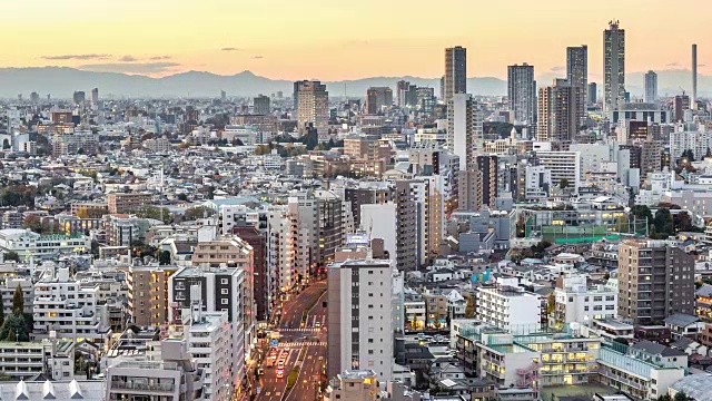 延时:从文京县鸟瞰东京城市景观和天际线视频素材