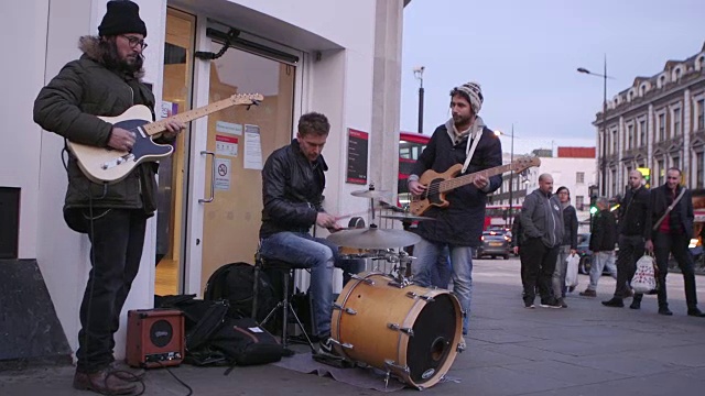 街头音乐baskers视频素材