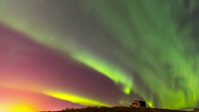 4K延时:北极光北极光在Keflavik，冰岛，苹果ProRes 422 (HQ) 3840x2160格式视频素材