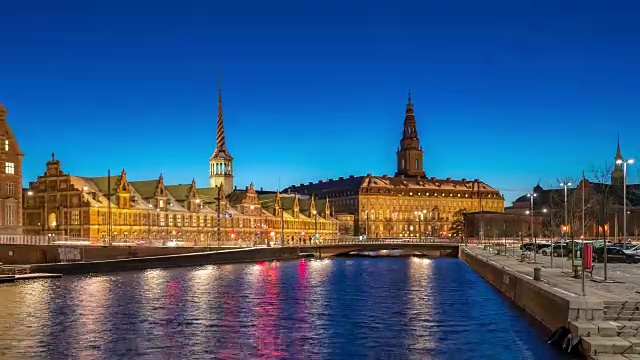 时间流逝的哥本哈根丹麦城市景观视频下载