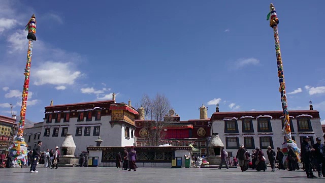 拉萨大昭寺广场Jokhang Square, Lhasa, Tibet视频素材