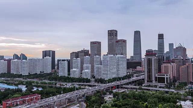 T/L WS HA ZI高角度北京天际线/北京，中国视频素材
