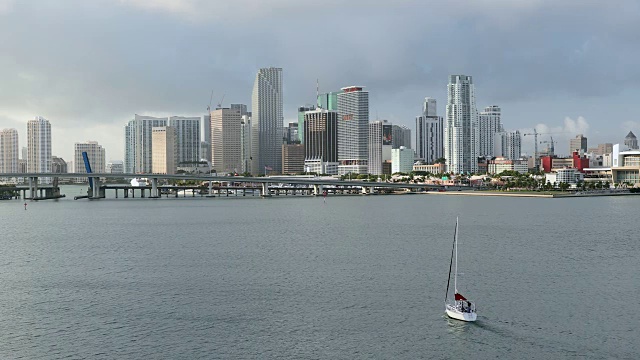 迈阿密佛罗里达白天的天际线视频素材