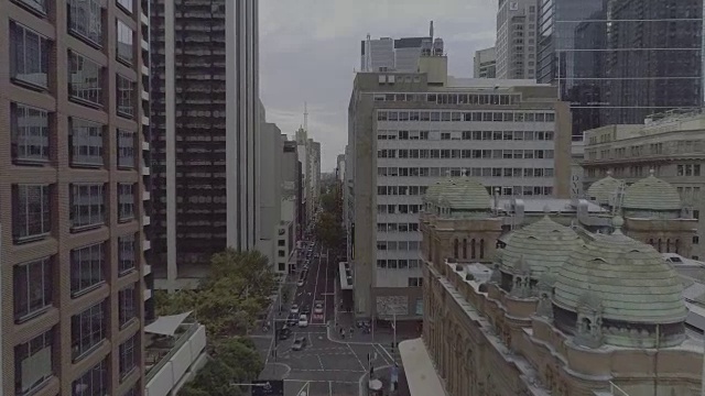 鸟瞰图维多利亚女王大厦(QVB)澳大利亚悉尼视频素材