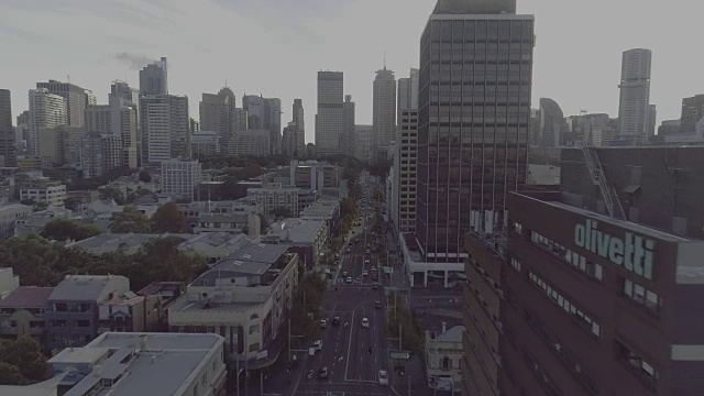 威廉街鸟瞰图。澳大利亚悉尼视频素材