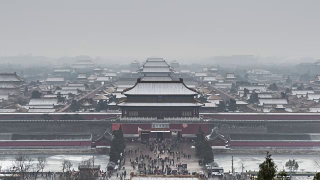 T/L MS HA TD Forbidden City in Winter /北京，中国视频素材