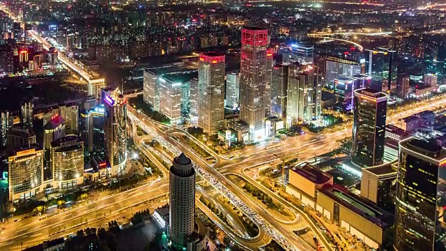 T/L WS HA TD鸟瞰图戏剧性的城市景观和城市天际线/北京，中国视频素材