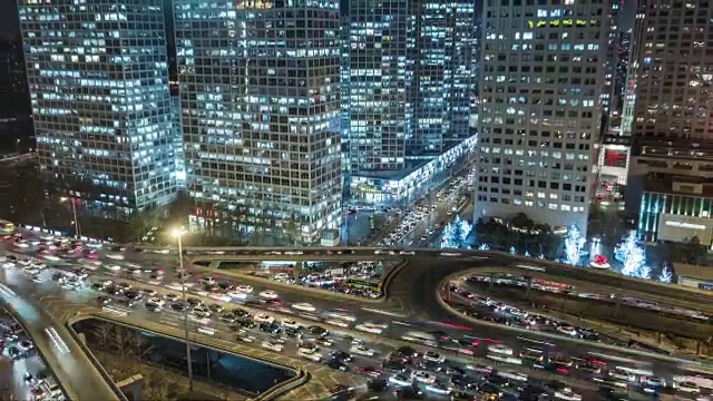 T/L MS HA ZO Rush Hour拥挤的交通/北京，中国视频素材
