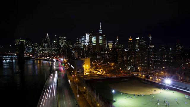 曼哈顿市中心金融区的时间流逝视频素材