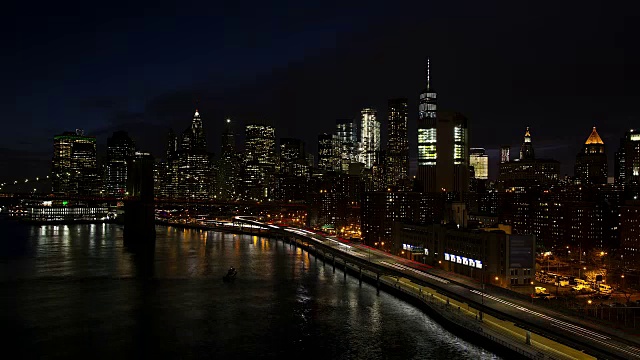 夜晚的时间流逝在纽约曼哈顿市中心视频素材