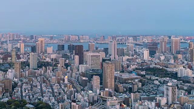 日落时分的日本东京，城市景观视频素材