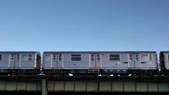 纽约市皇后区的高架地铁视频下载