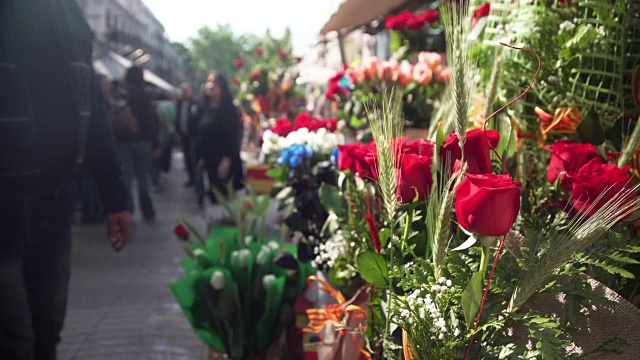 巴塞罗那圣乔迪玫瑰传统视频素材