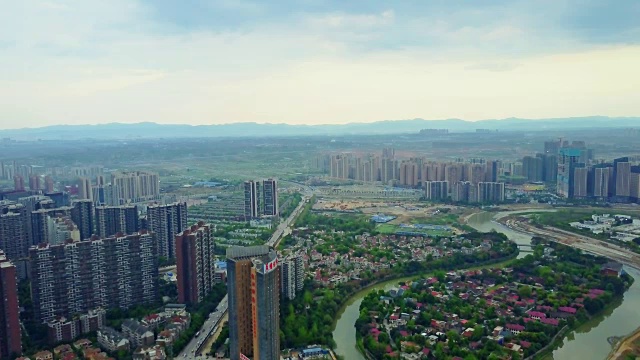 中国成都南部的无人机视频视频素材