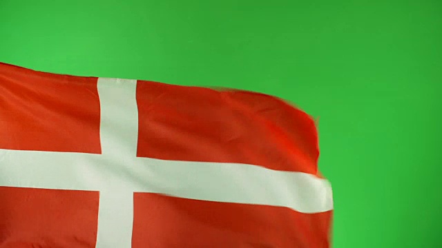 4K:绿色屏幕丹麦国旗，真实视频，而不是CGI -(丹麦)视频下载