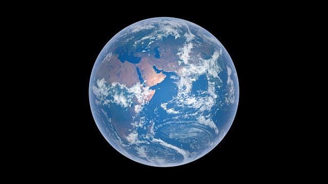 旋转地球(欧洲和非洲视角)视频下载
