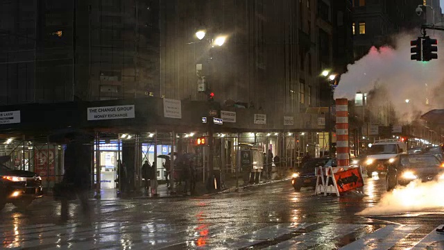 纽约市下雨的街景视频素材