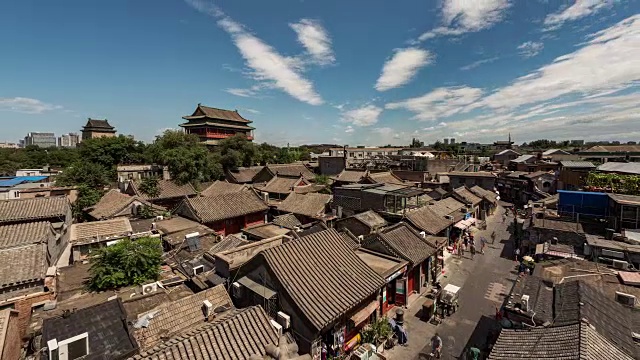 T/L WS HA ZO高视角鼓楼和古代传统建筑/北京，中国视频下载