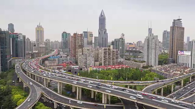 上海高架公路-淘金视频素材