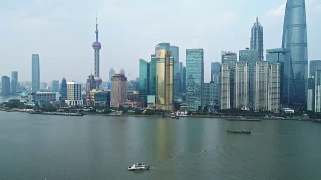 上海外滩鸟瞰图视频下载