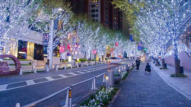 4K延时缩小镜头:日本东京六本木的Keyakizaka街视频素材