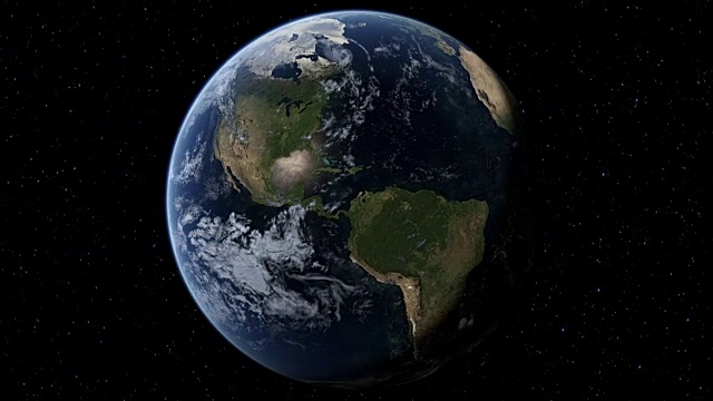 地球在太空中旋转的计算机图形;在太空中旋转的地球视频素材