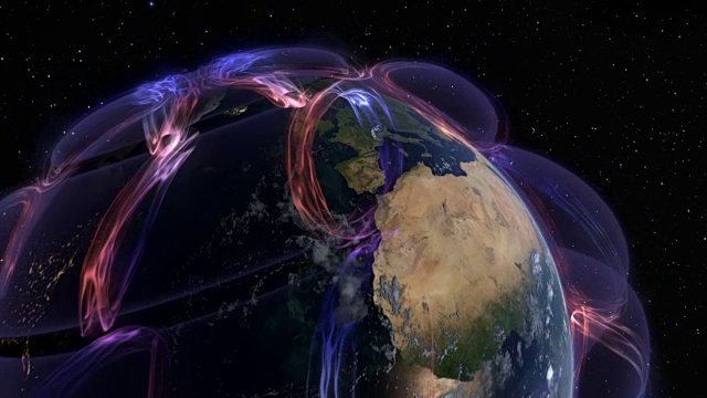 显示大气环流单元的地球计算机图形视频素材