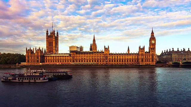 伦敦议会大厦的日出时间为4k视频素材