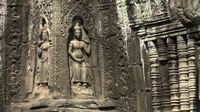带有Apsara浮雕的ZI / Ta Prohm寺庙视频下载