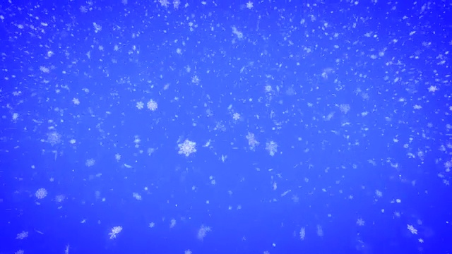 在蓝色背景上无缝的雪花下落循环视频下载