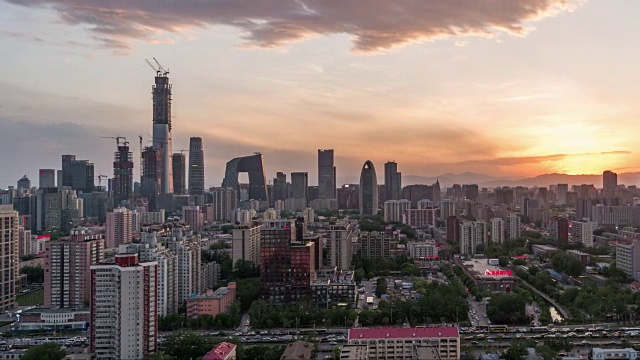 T/L WS HA PAN高视角北京市区，天/北京，中国视频素材