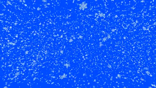 在蓝色背景上无缝的雪花下落循环视频下载