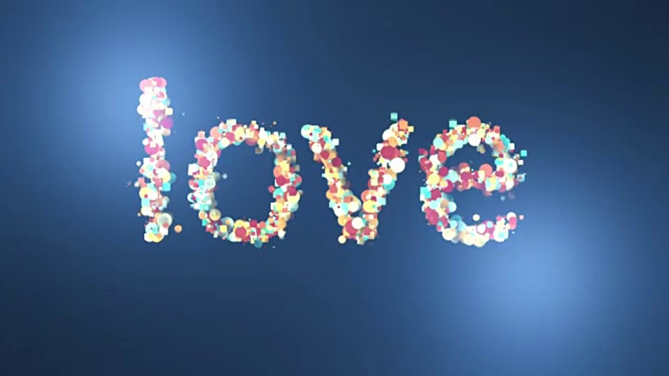 爱情背景，粒子字母视频素材