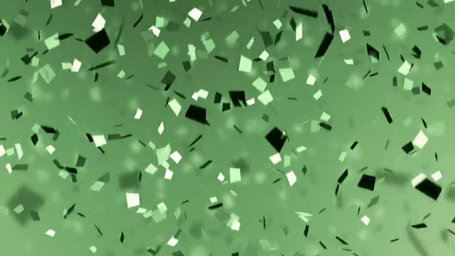 绿色单色五彩纸屑背景视频素材