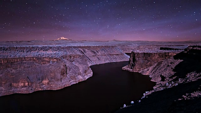 俄勒冈州比利奇努克湖上空的夜空视频素材