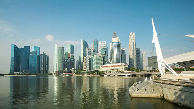 新加坡商务区从早到晚的时间流逝视频素材