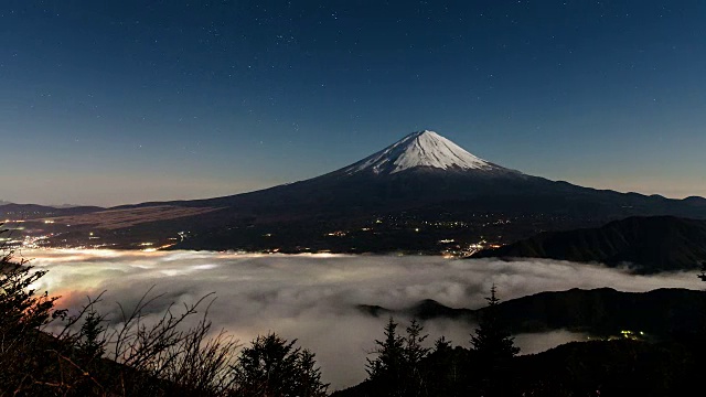 从Shindo Pass看富士山的时间流逝视频素材