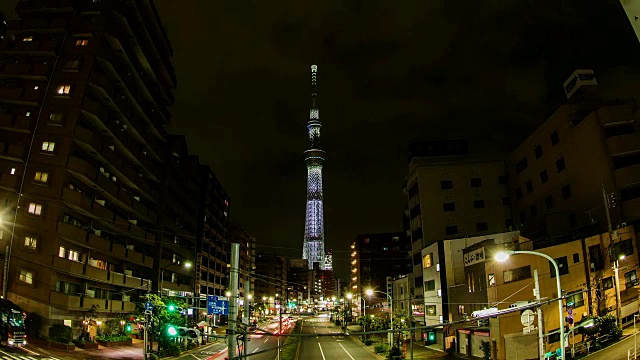 东京天空树的夜晚视频素材