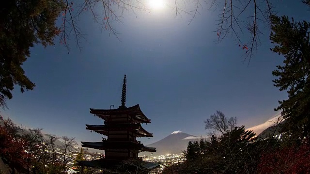 日落时分从荒仓山看富士山视频素材