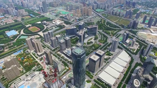 航拍城市景观/西安，中国视频素材
