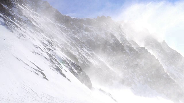 少女峰(伯尔尼阿尔卑斯山的主峰之一)的阿莱奇冰川视频素材