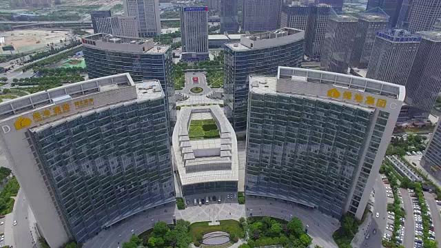 中国西安办公楼航拍视频素材