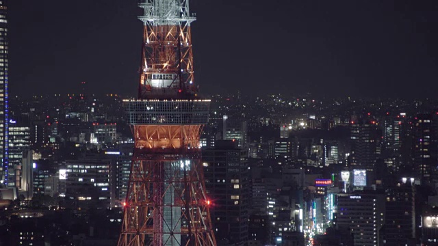 日本夜间的东京塔视频素材