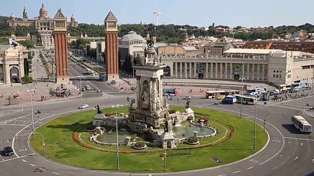 西班牙广场的环形交叉路口视频下载