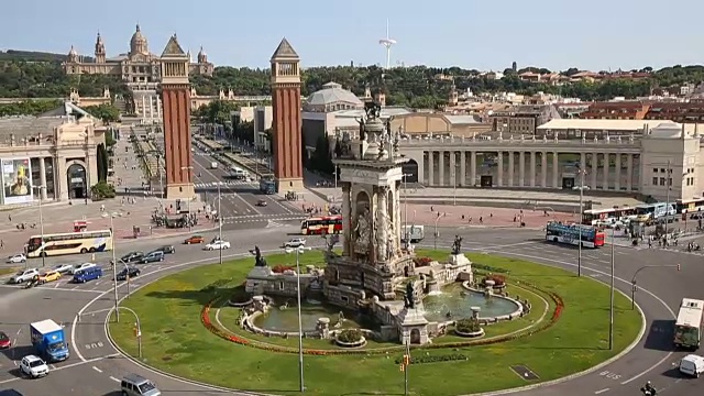 西班牙广场的环形交叉路口视频下载