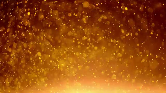 黄金浮动粒子背景。4k视频下载