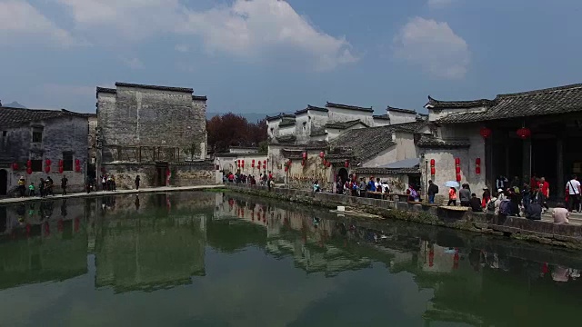 鸟瞰中国传统村落视频素材