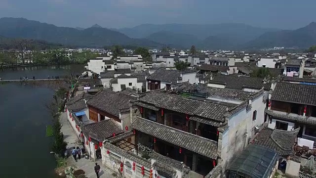 鸟瞰中国传统村落视频素材