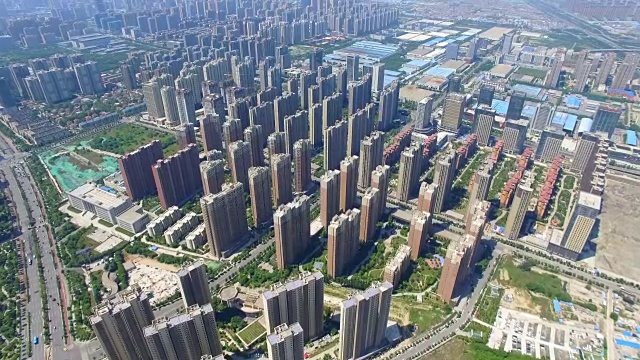 中国西安住宅小区航拍图视频素材