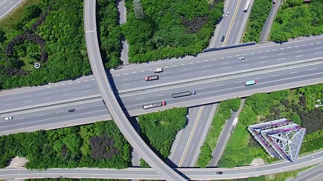 高架桥上交通的航拍/中国西安。视频素材